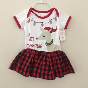 NWT Baby Girls 1st Christmas Holiday Dress 3-6M